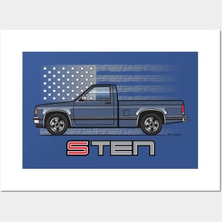 USA Blue Grey Posters and Art